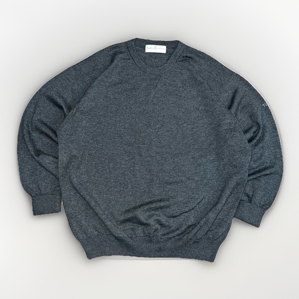 Mens Fairway Greene Crew Neck Grey Pullover Wool Blend Sweater XL Soft Comfort